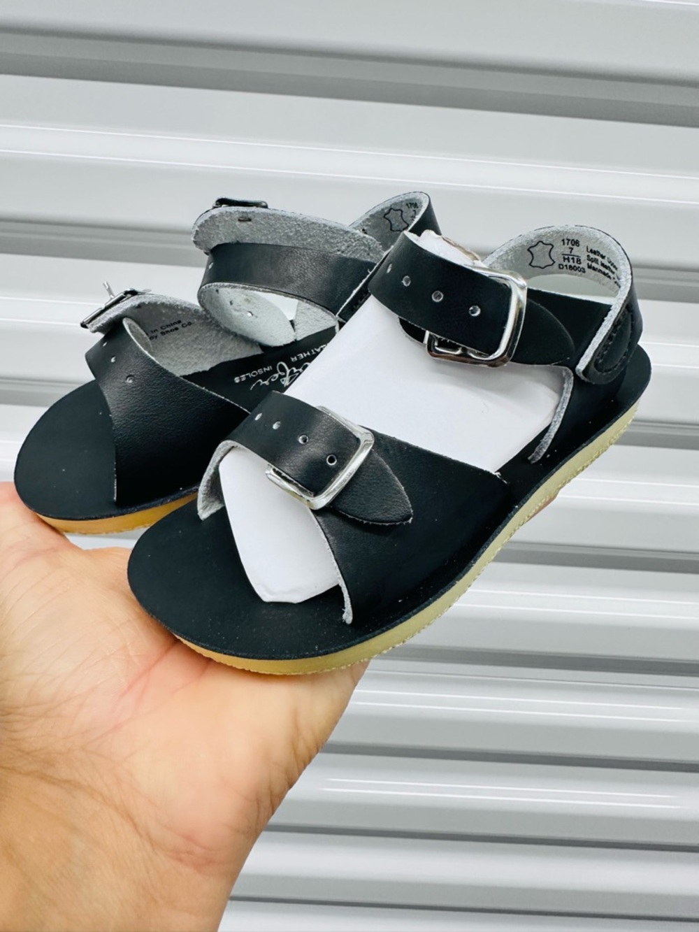 Kids Sun San Surfer Black Sandals